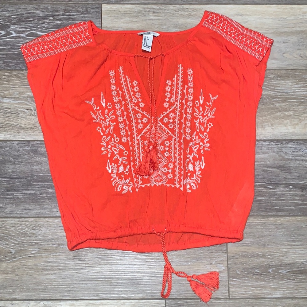 Aztec Print short sleeve Crop Top